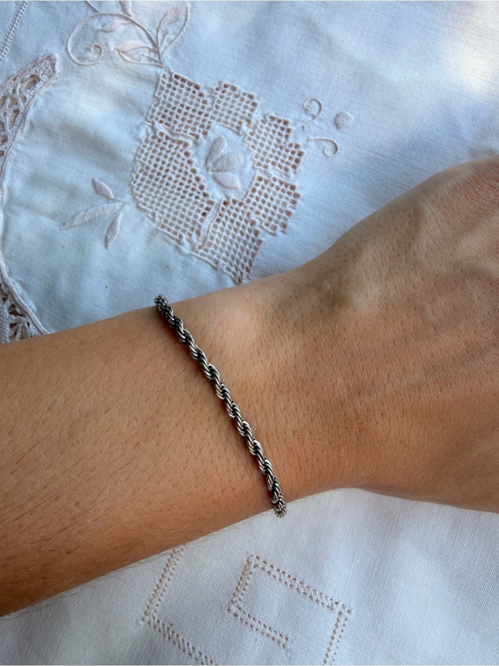 Sterling Rope Chain Bracelet - Silver